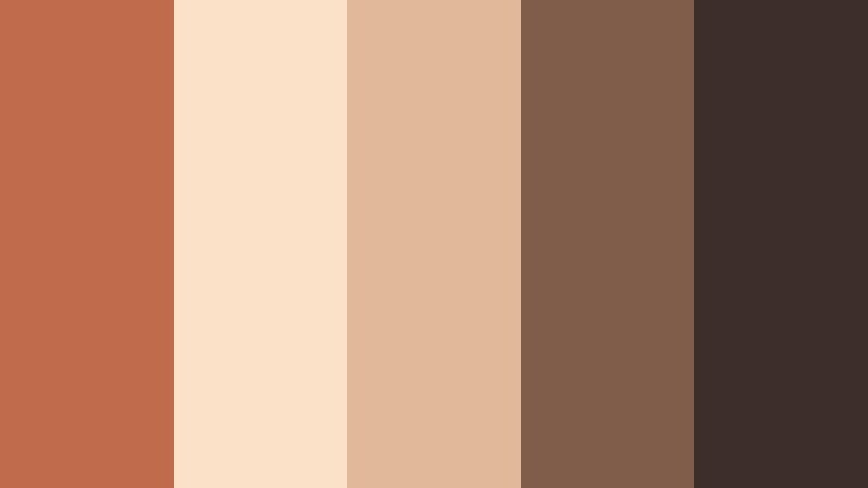 rustic morning latte soft rust color palette with hex codes
