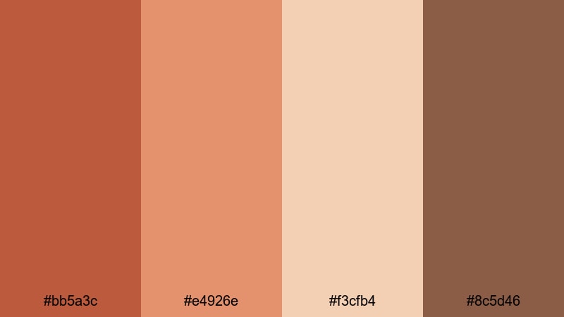 rustic pottery market terra cotta color palette with hex codes