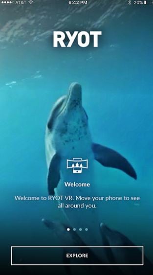 RYOT VR – schermata dell'app