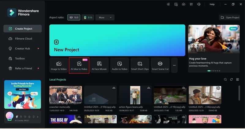 access filmora ai idea to video