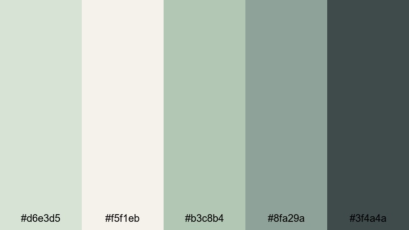 sage luxe branding pastel green color palette with hex codes
