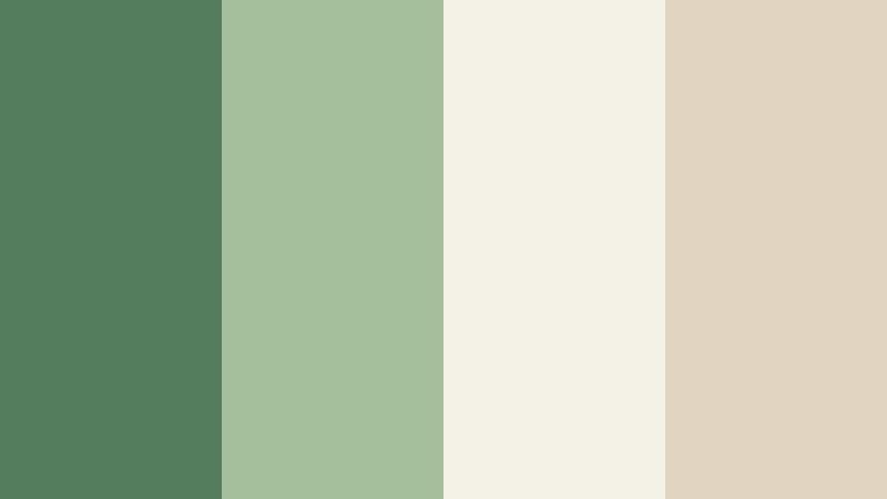 sage meadow afternoon herbal green color palette with hex codes
