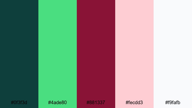 sage rose vows green maroon color palette with hex codes