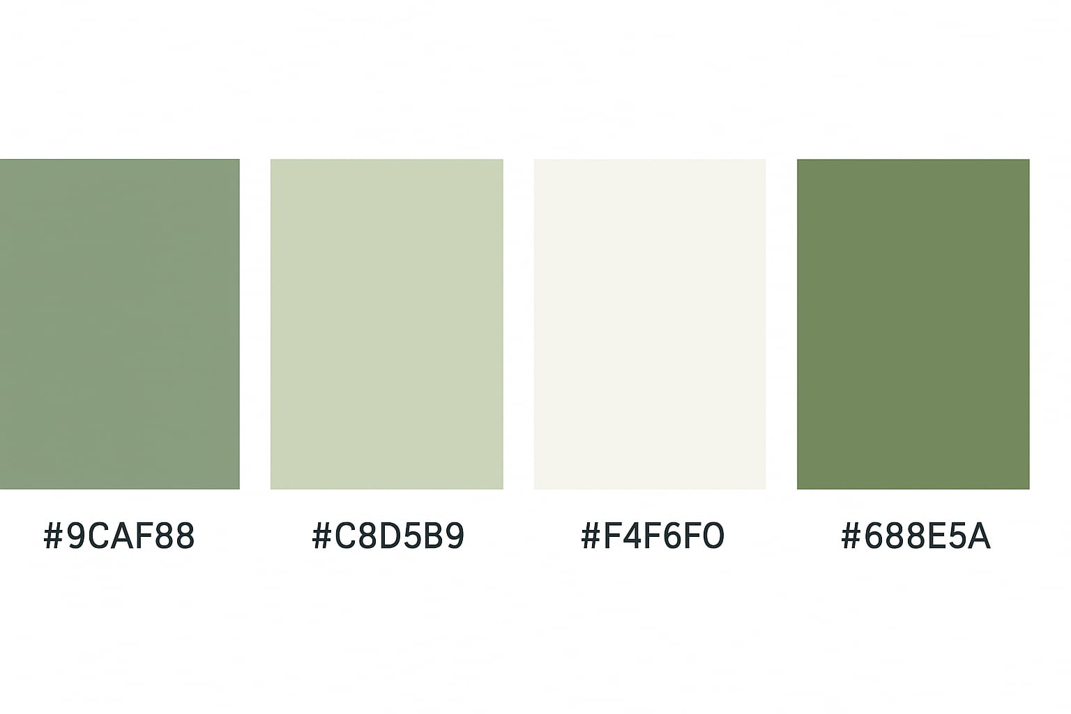 sage serenity green color palette with hex codes