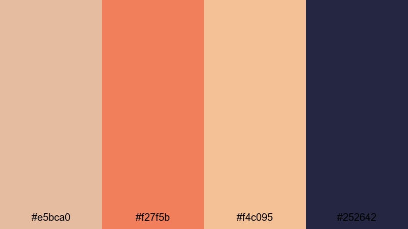 sahara twilight fade desert sand color palette with hex codes