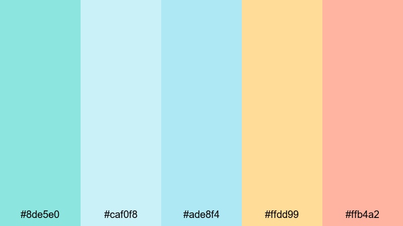 sailboat horizon glow robins egg blue color palette with hex codes