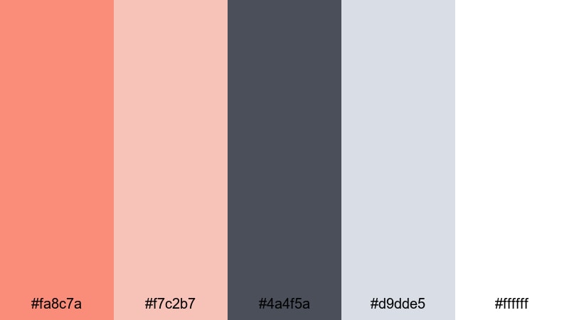 salmon and slate balance salmon color palette with hex codes