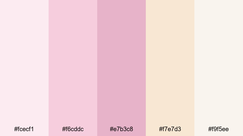 salon powder room glow rococo color palette with hex codes