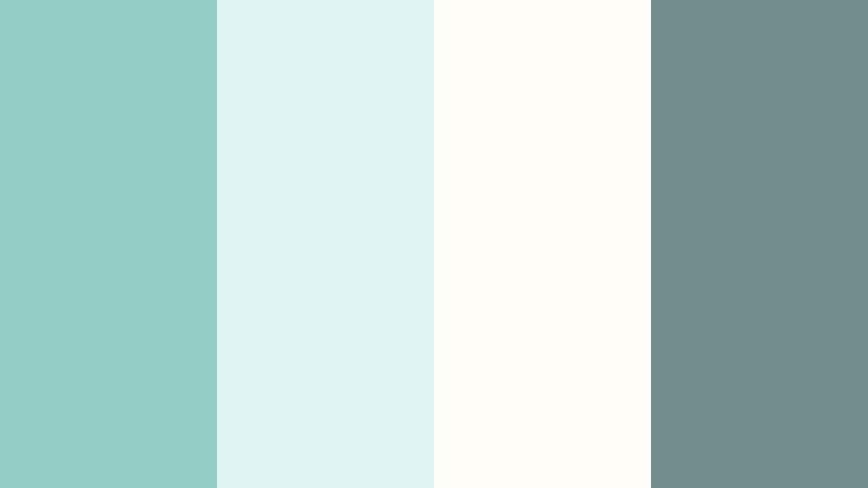 saltwater breeze cloudy aqua color palette with hex codes