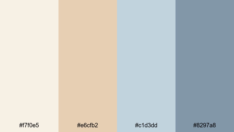 sandbar daydream beige blue color palette with hex codes