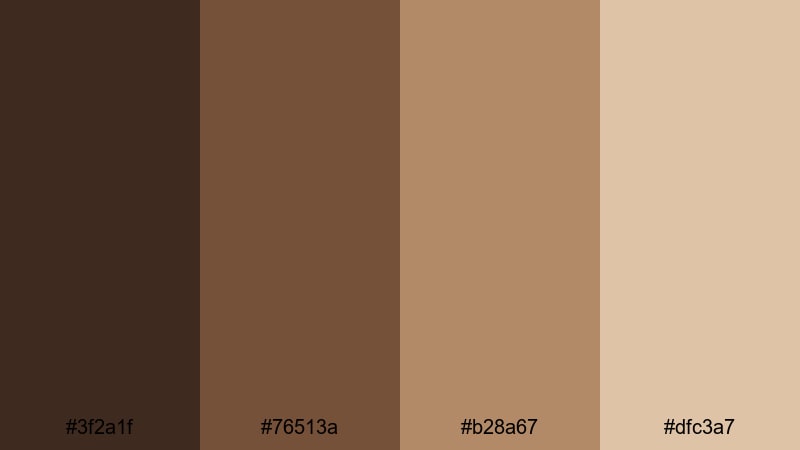 sanded walnut workspace dark brown color palette with hex codes