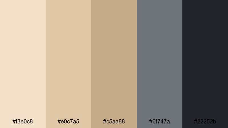 sandstone interface champagne beige color palette with hex codes