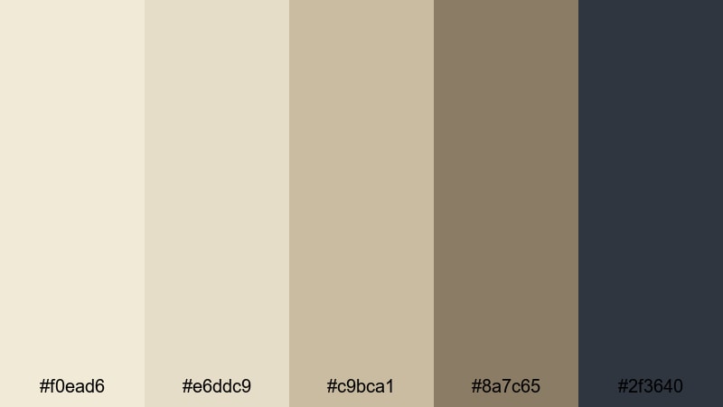 sandstone interface eggshell color palette with hex codes