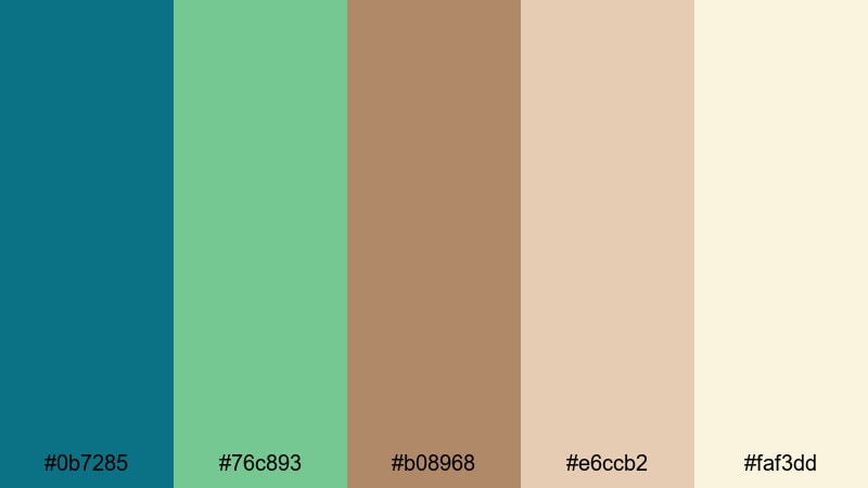 sandstone interface teal brown color palette with hex codes