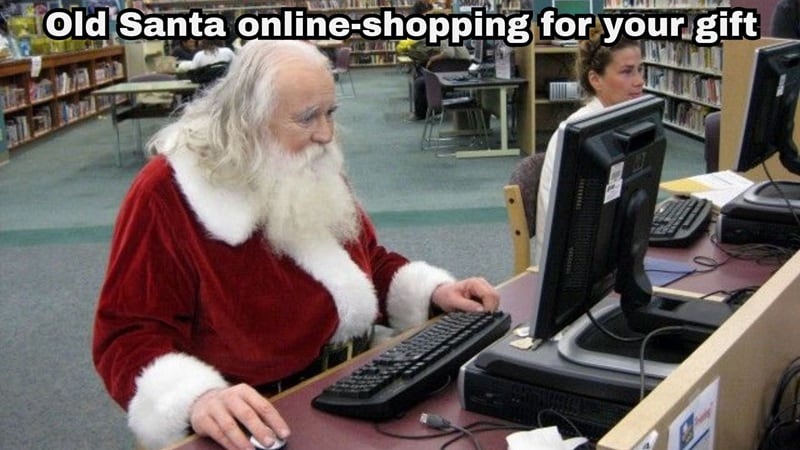 santa claus meme online shopping