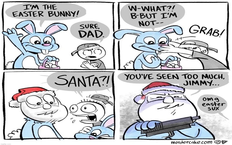 santa claus meme being easter bunny