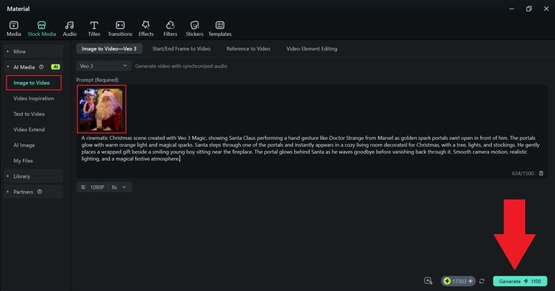 upload santa photo and write prompts