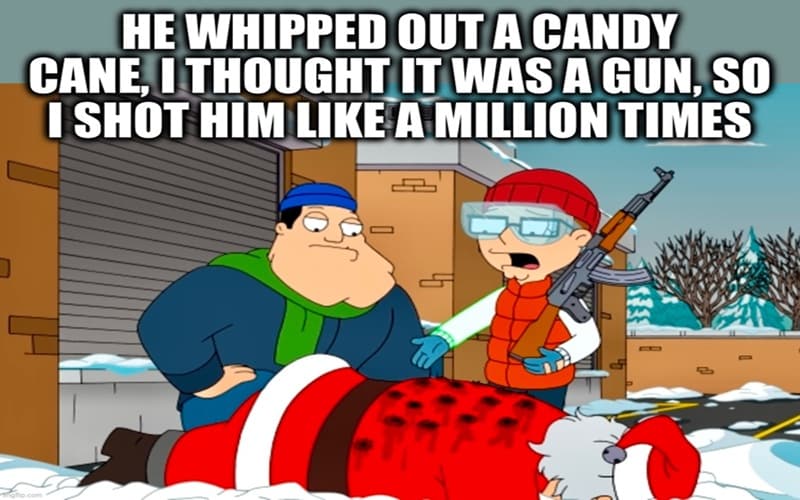 santa claus meme getting shot