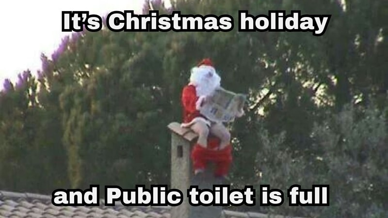 santa claus meme public toiler