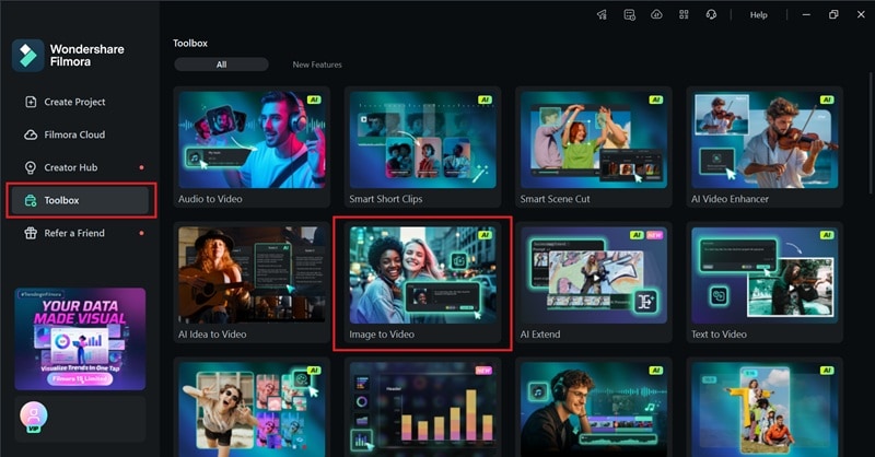 access filmora image to video
