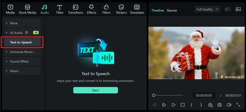 generate santa voice with tts