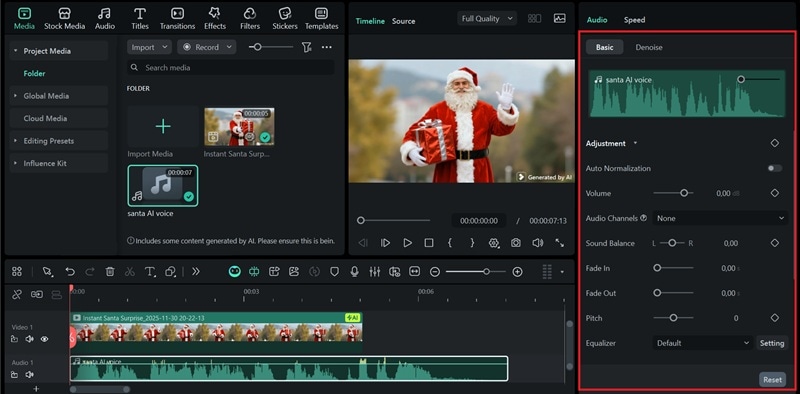 edit the voice audio