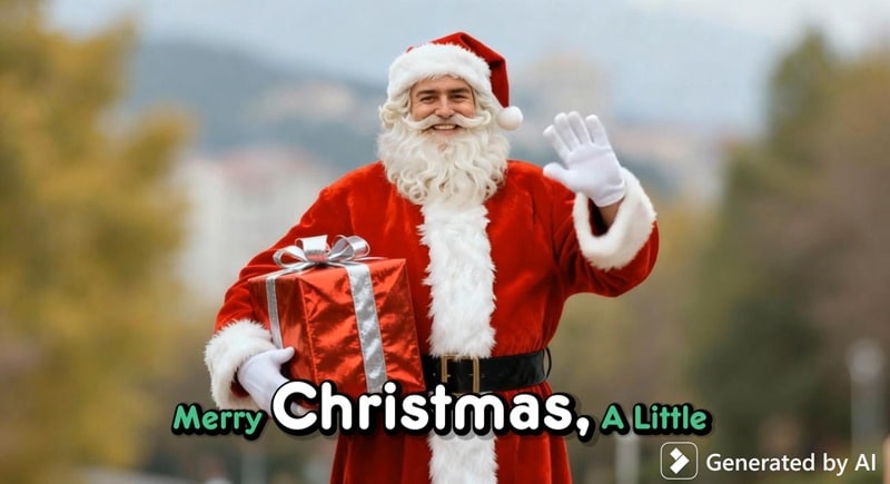 generate caption for santa clip