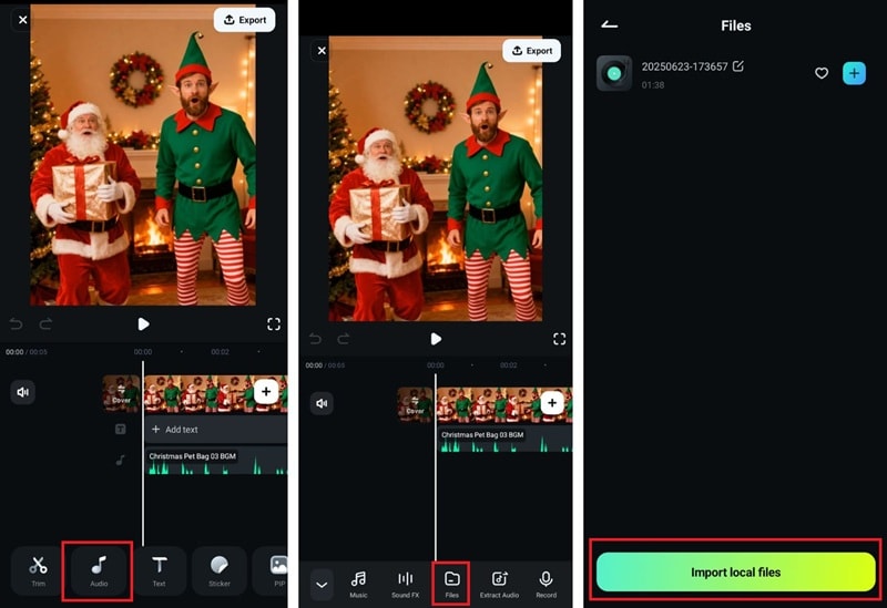 import ai santa voice to video