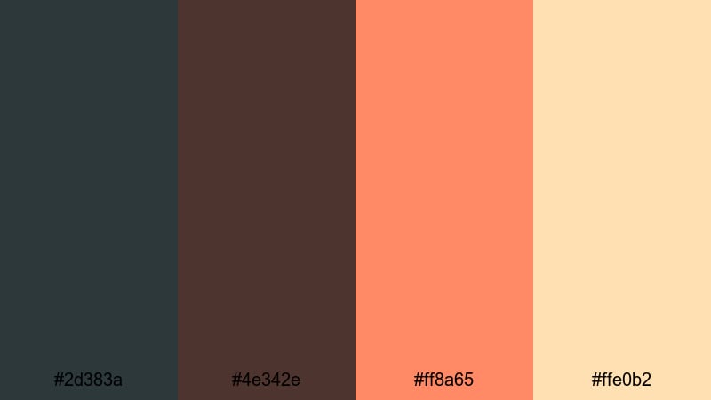 satellite copper glow outer space color palette with hex codes