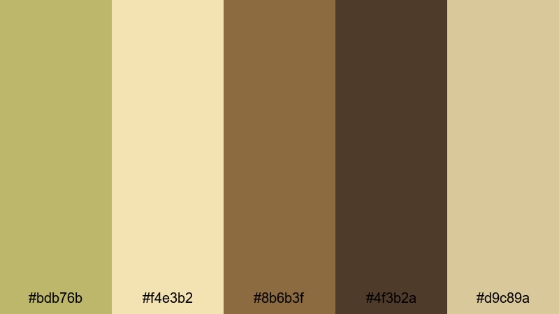 savannah dusk fields dark khaki color palette with hex codes