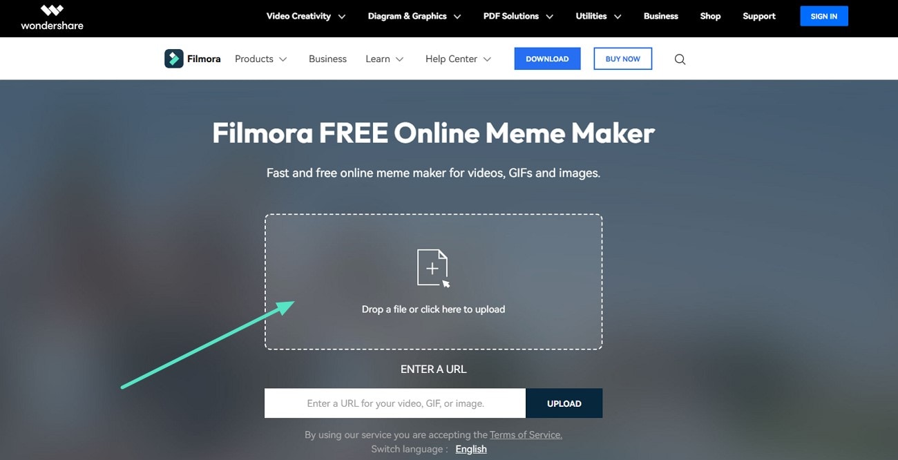 upload image online filmora meme maker
