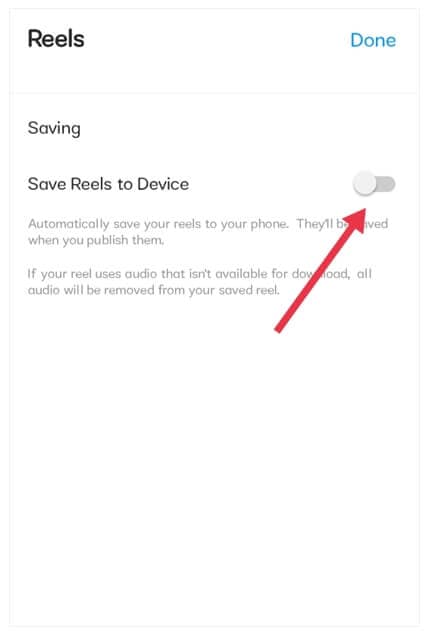 save instagram reels video automatically