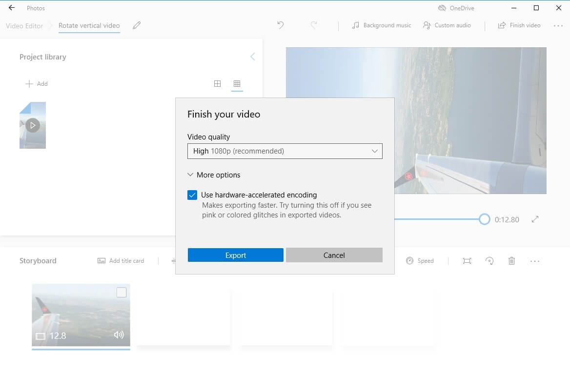  rotate video on Windows10 and save
