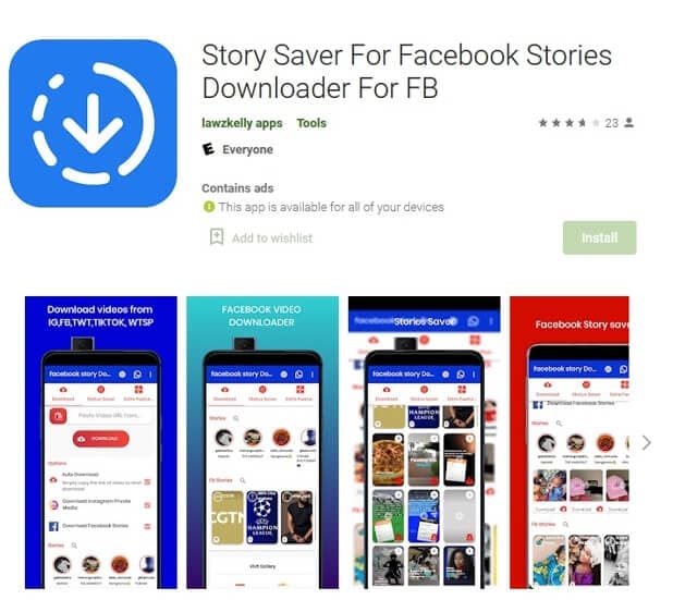 facebook story saver app on iPhone and Android  