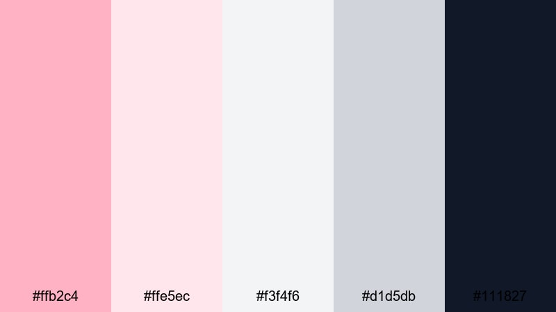 scandi blush minimal candy pink color palette with hex codes