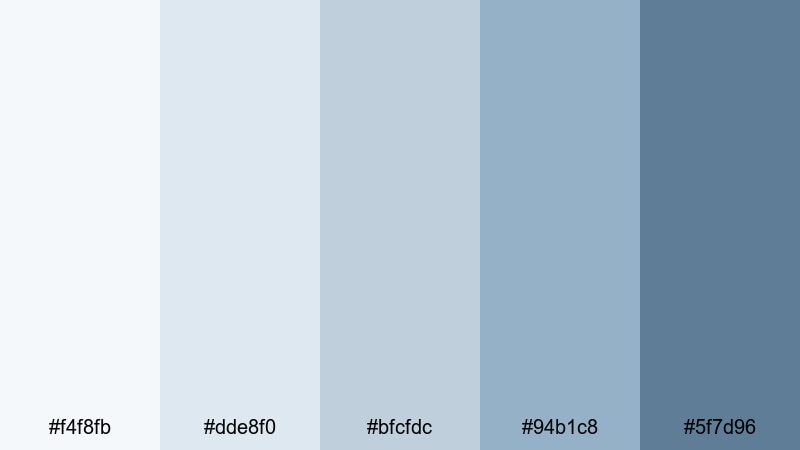 scandi workspace cool light blue color palette with hex codes