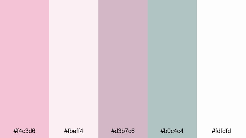scandinavian blush pastel pink color palette with hex codes