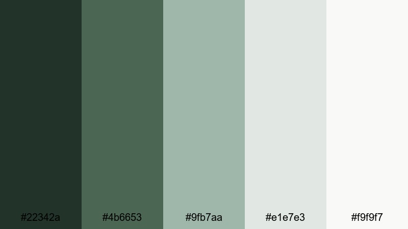 scandinavian forest studio woodland color palette with hex codes