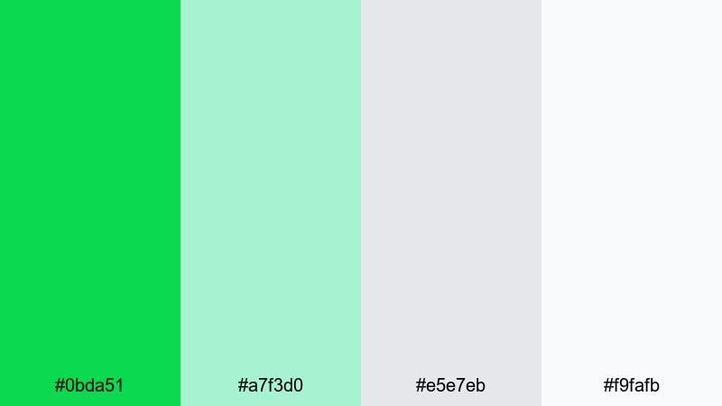 scandinavian green calm malachite color palette with hex codes