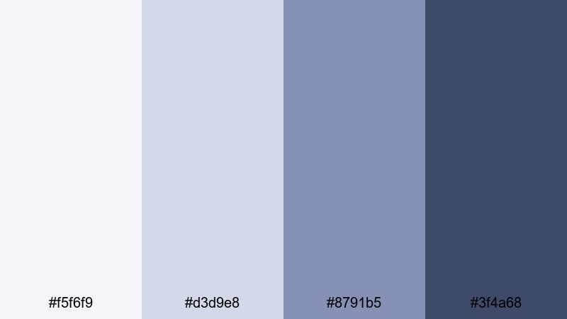 scandinavian loft hues slate blue color palette with hex codes
