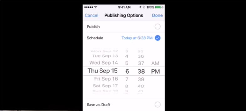 how to schedule Facebook post step