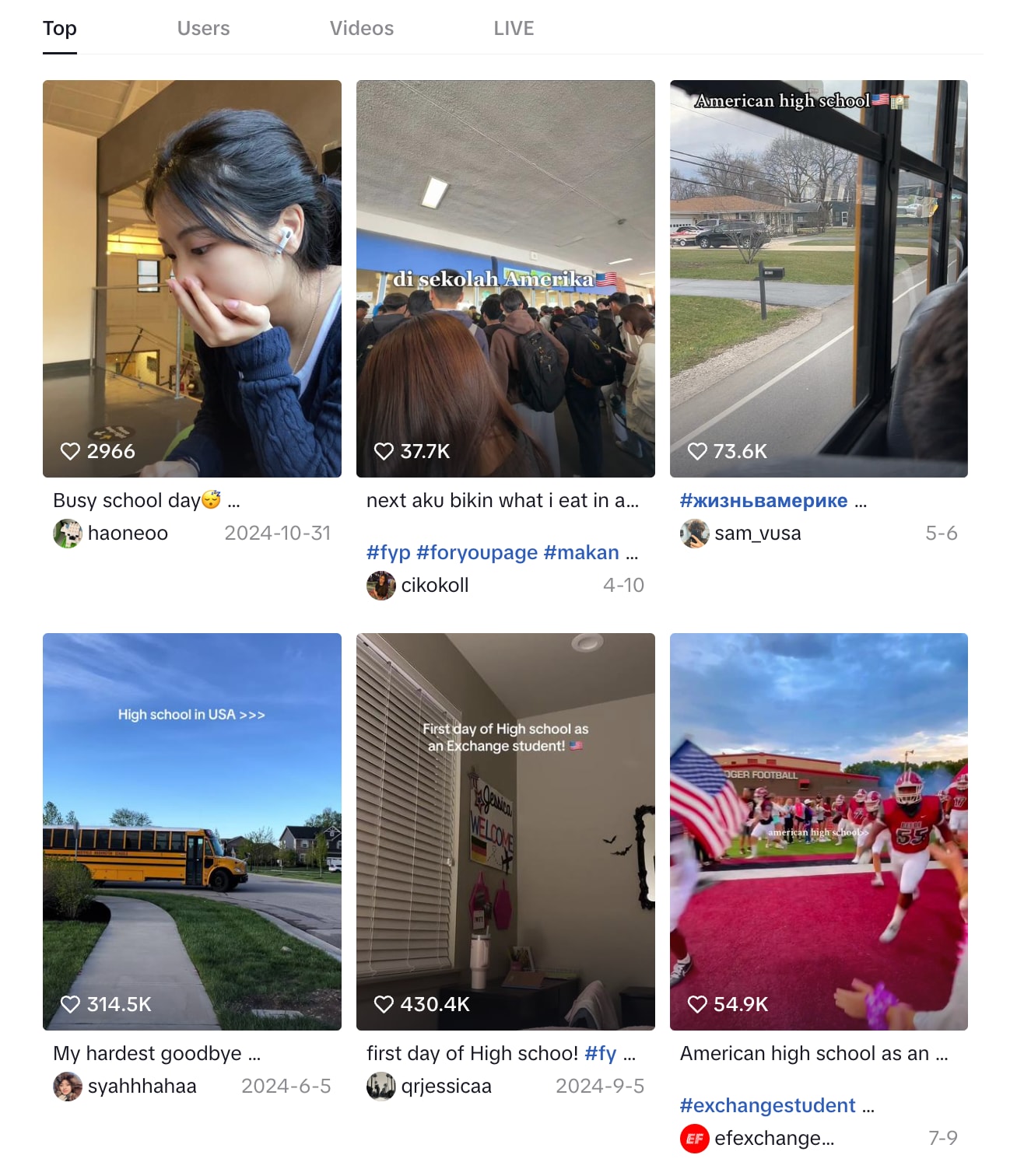 current trend school videos on tiktok