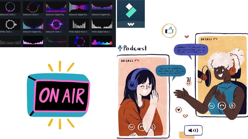 filmora audio visualizer for podcast