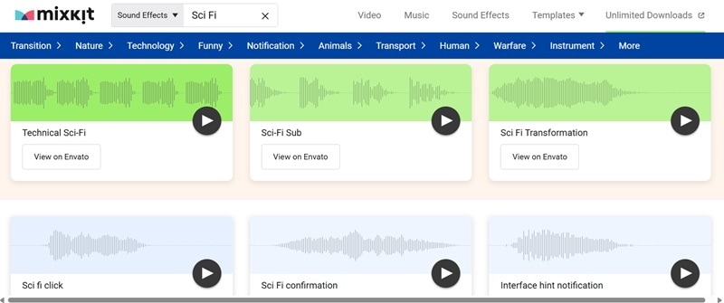 mixkit free scifi sound effects