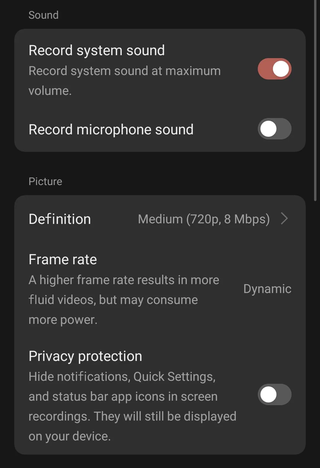 customize recording preferences 