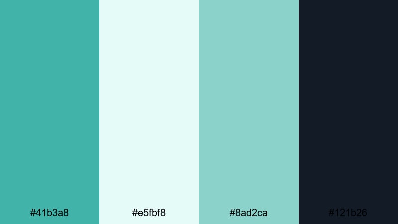 screen glow teal verdigris color palette with hex codes