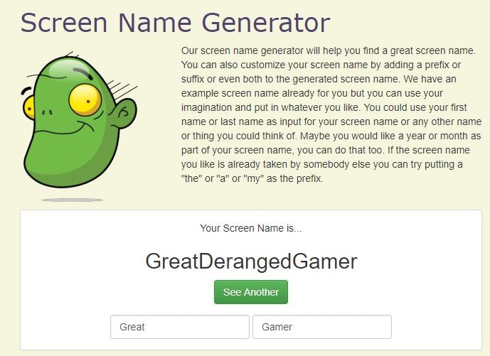 Screen Name Generator