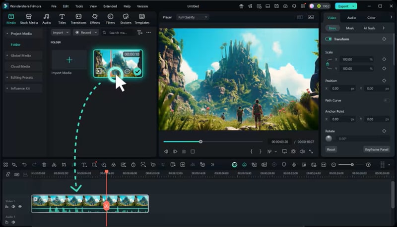 easy drag and drop on filmora