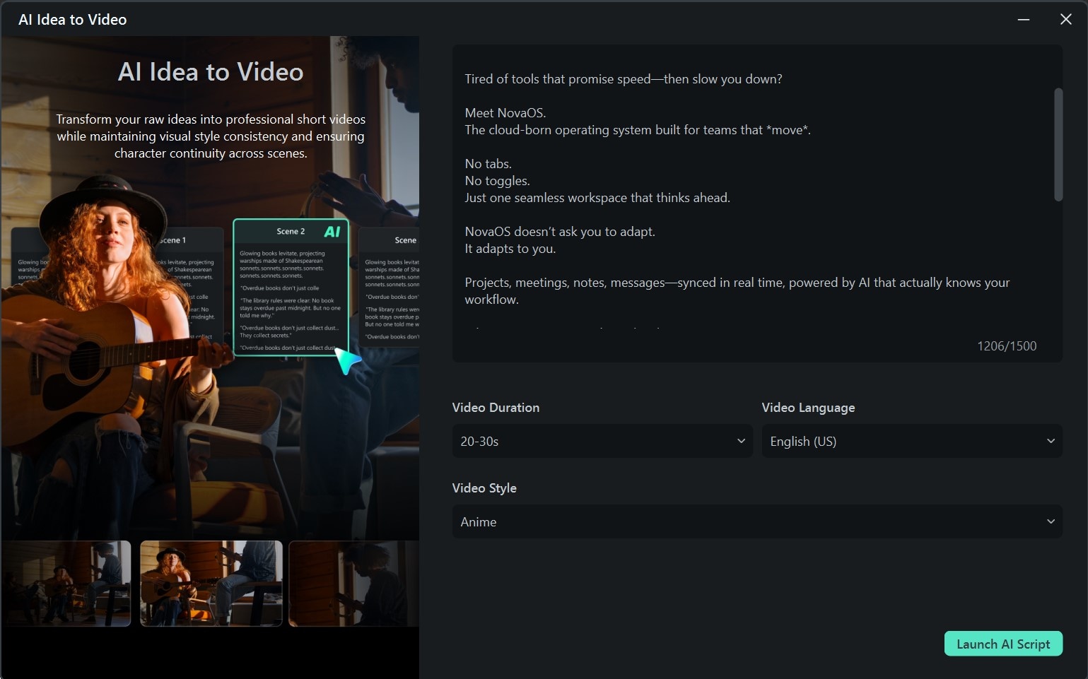 use ai idea too video tool