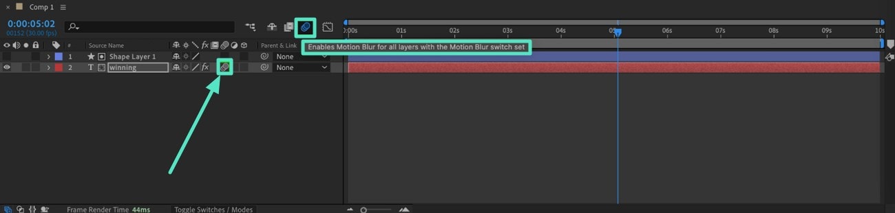 motion blur for smooth scrolling effect